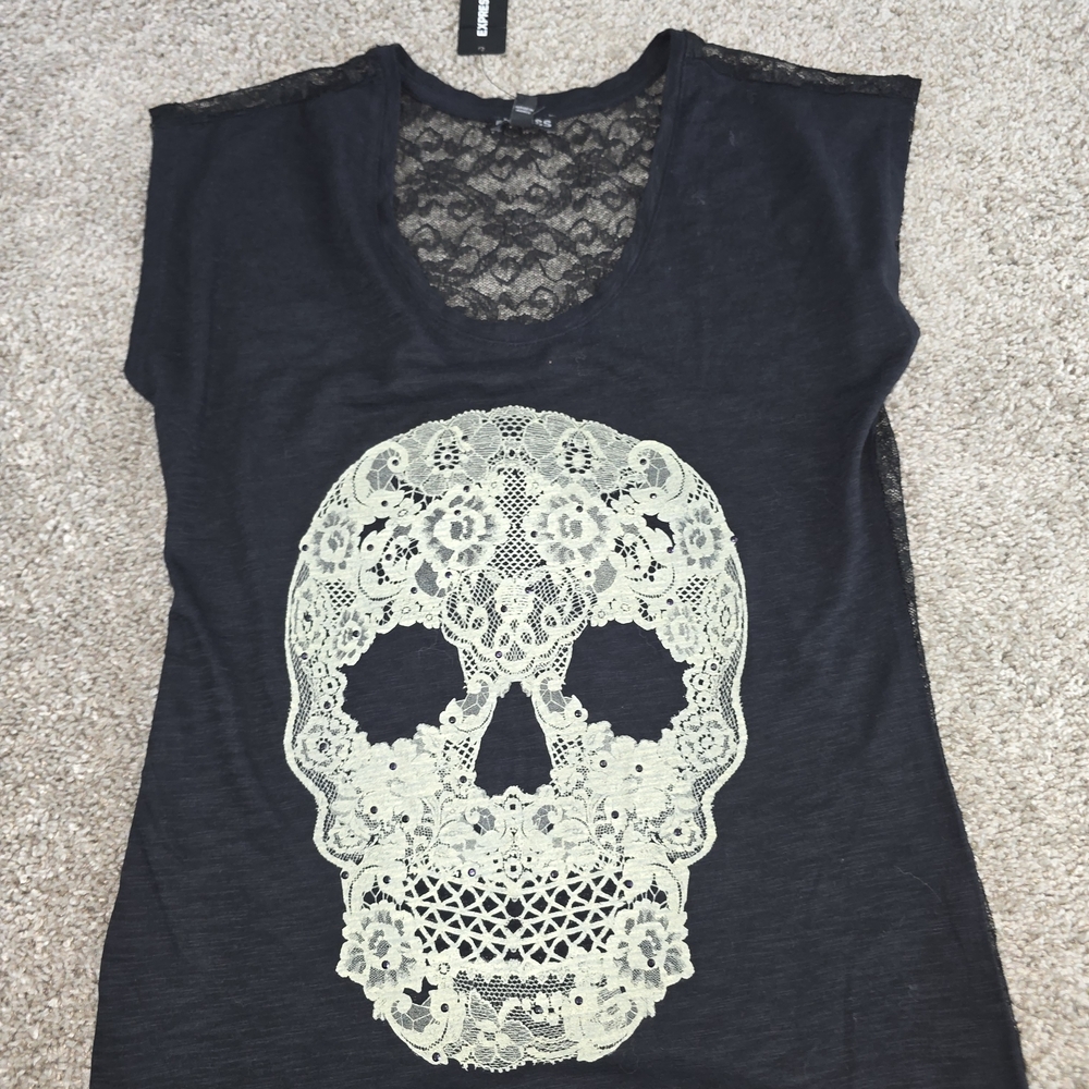 Express Black Sleeveless Graphic Muscle Tee